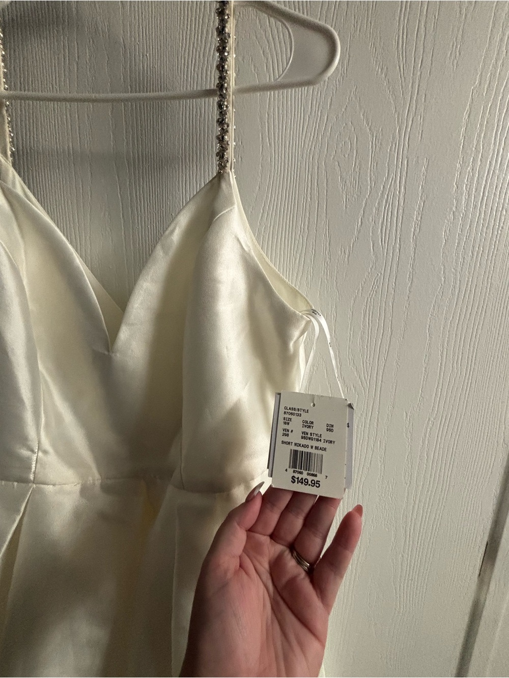 Ivory Bridal Dress with Beaded Straps - Picture 3 of 6